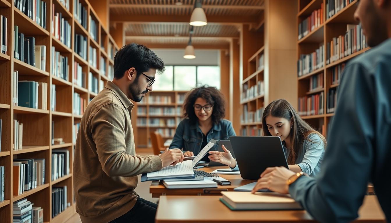 Students working in research laboratory